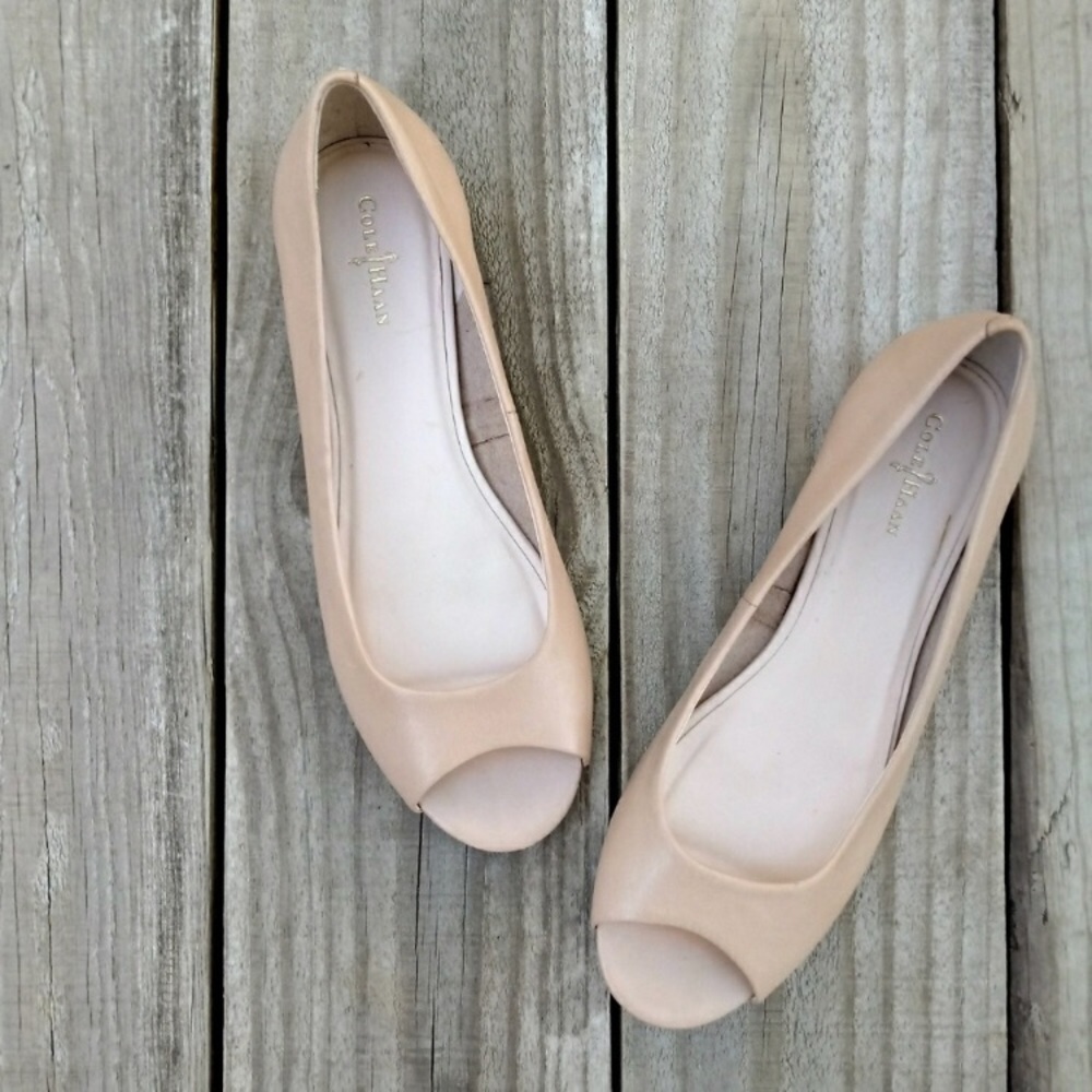 Cole Haan Morgan peep toe flats